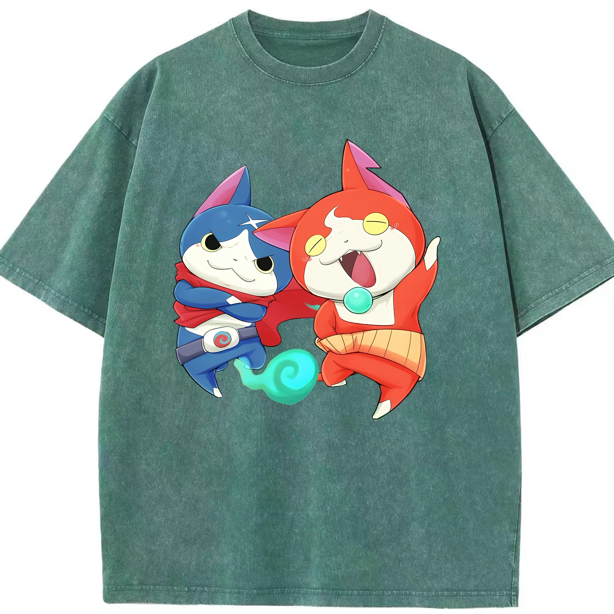 （画像用） 妖怪ウォッチ Yo-kai Watch 綿100% ヴィンテージ風 半袖Tシャツ（フロントプリント）